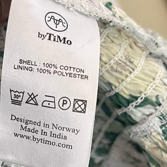 ByTimo Floral Festive Cotton Smocking Square Neck Mini Dress Size M - Picture 5 of 7